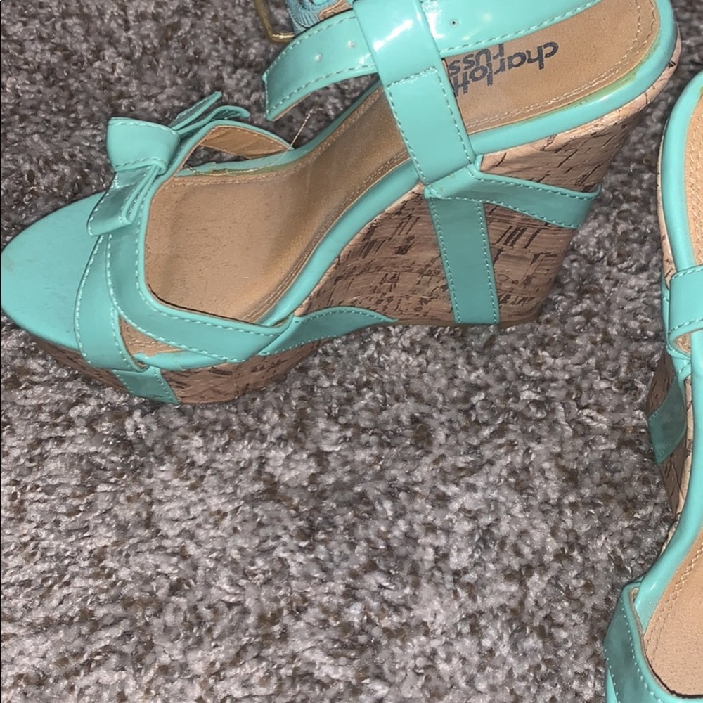 Charlotte Russe. Size 6. Teal wedges.
